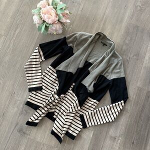 Staccato Black & Cream‎ Striped Cardigan Sweater
